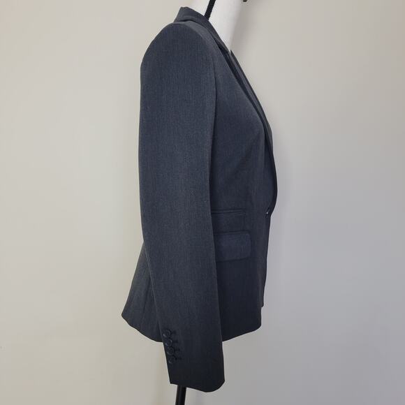 Express Women's 8 Charcoal Gray Suit Jacket Blazer Single Breasted 1 Button - Picture 4 of 16